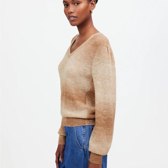 Madewell  ns689 Alpaca-Blend Deep V-Neck Sweater NWOT size small - Picture 2 of 9